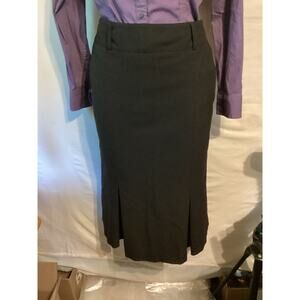 2570 H&M Pencil Double Split Skirt with Pleats Black Lined Size 6